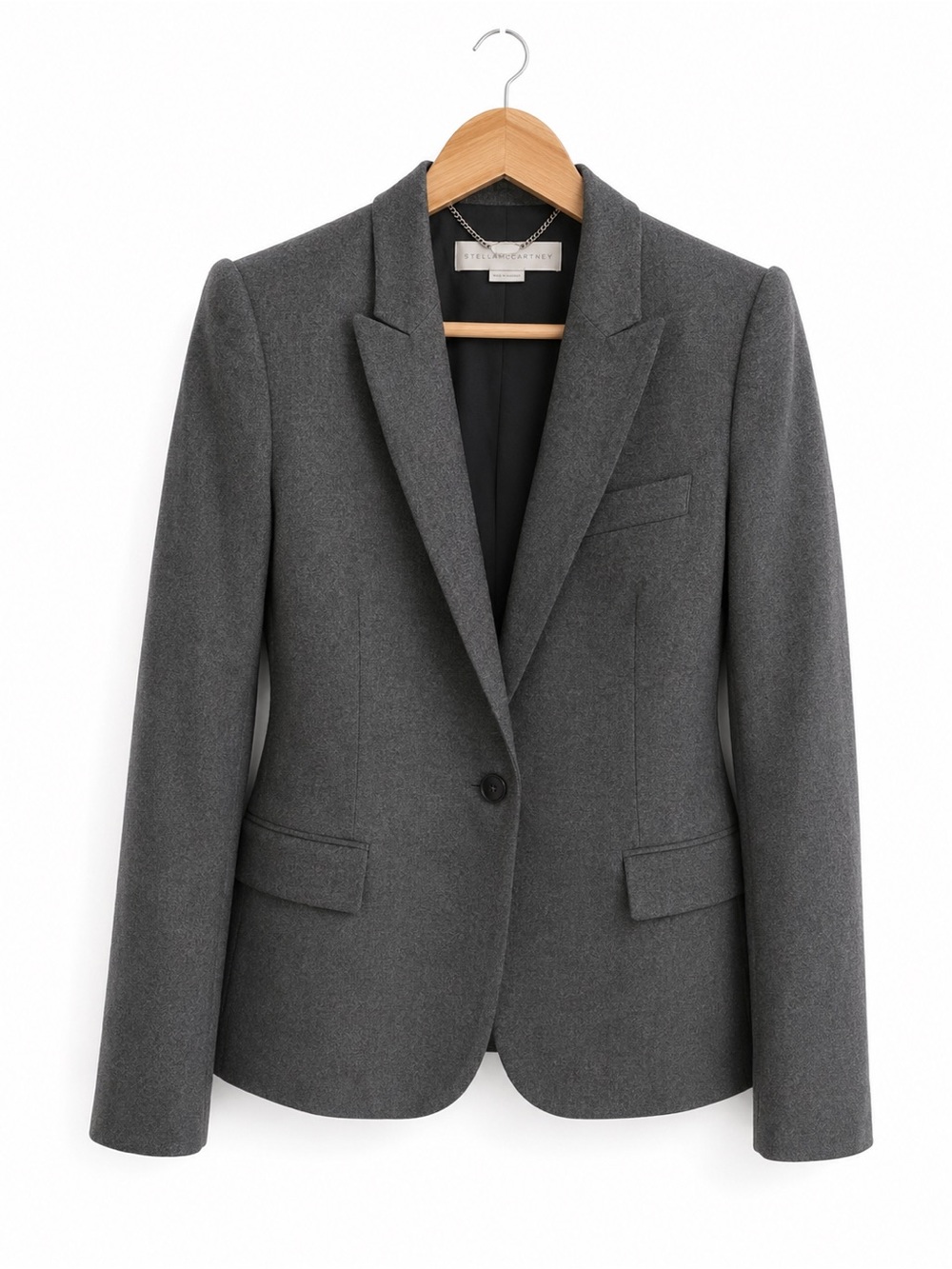 STELLA MCCARTNEY 100% Wool Blazer • Gray Size 40 • NWOT Tailored Jacket Sold Out